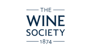 The Wine Society 1874 logo in dark blue text with decorative lines.