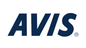AVIS logo in bold navy text, related to car rental services.
