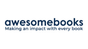 AwesomeBooks logo with tagline "Making an impact with every book" in blue text.