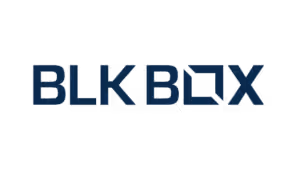 BLK BOX logo in dark blue with geometric box icon