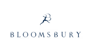 Bloomsbury Publishing logo featuring a leaping deer with text below.