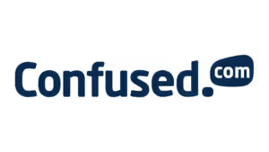 Confused.com logo in dark blue on a transparent background.