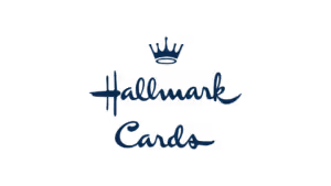 Hallmark Cards logo featuring a crown above stylized script text in navy blue