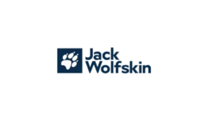 Jack Wolfskin logo featuring white paw print in dark blue square