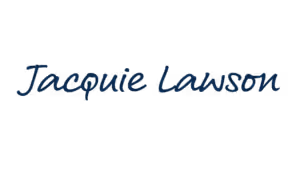 Jacquie Lawson logo in handwritten script font