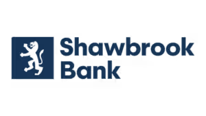 Shawbrook Bank logo with dark blue lion emblem on Salience marketing page