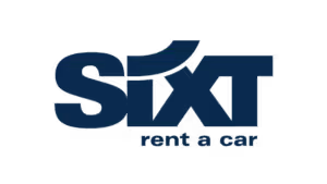 Sixt rent a car logo in blue text.