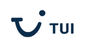 TUI logo with smiling face icon in dark blue