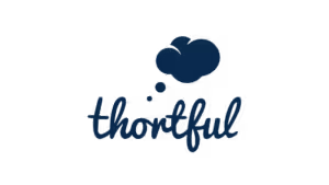 Thortful logo featuring cloud icon and cursive wordmark