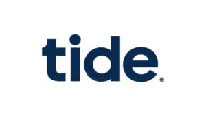 Logo with the word "tide" in dark blue letters, related to brand marketing and design.